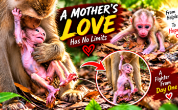 Baby Macaque Alfie Struggles With His Young Mother's Handling